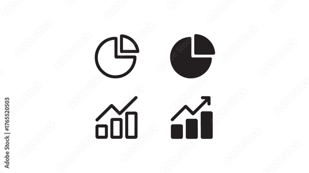 Obraz premium Set of simple chart icons minimalist flat vector design perfect for business presentations and data infographics