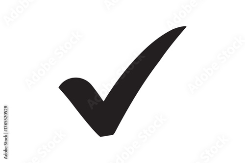 Black check mark icon vector transparent background