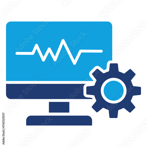 Monitoring System Flat Blue Icon