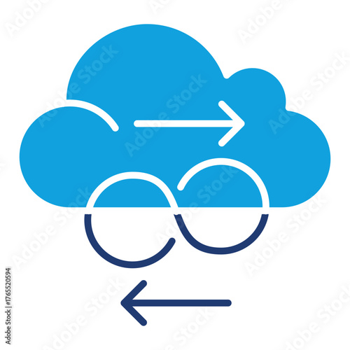 Unlimited  Bandwidth Flat Blue Icon