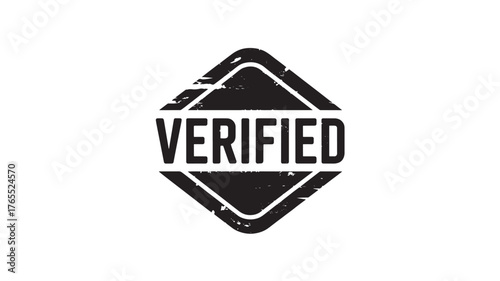 Grunge verified badge rubber stamp effect vector illustration for authentication and quality assurance
