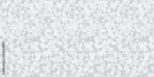 Abstract geometric white and gray background. seamless mosaic and low polygon triangle texture wallpaper. Triangle shape retro wall grid pattern geometric ornament tile vector square element.	
