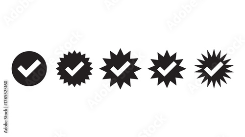 Check mark vector icon set flat design elements for user interface and graphic design isolated on white background