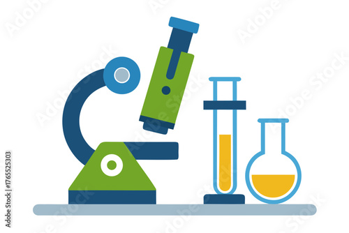 laboratory glassware with colorful liquid