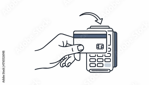 Seamless contactless payment transaction with credit card and terminal for modern commerce