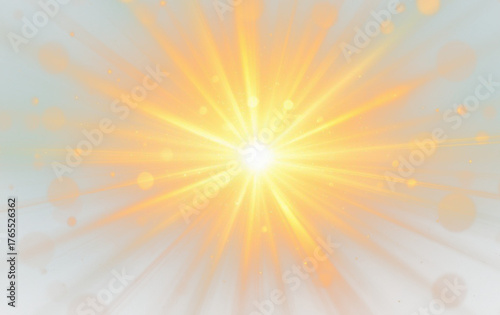 Horizontal golden light rays with glare, flashes, and sparkling glow isolated on transparent background. Shining star effect PNG, golden sun light, bright gold flash, and shimmering powder 