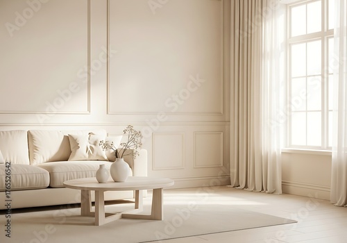 Tranquil interior shot with a stylish lounge and inviting atmosphere