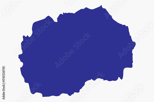 Vector graphic artwork suitable for print and web containing flat detailed map of NORTH MACEDONIA