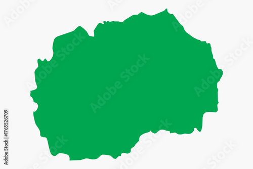 Vector graphic artwork suitable for print and web containing flat detailed map of NORTH MACEDONIA