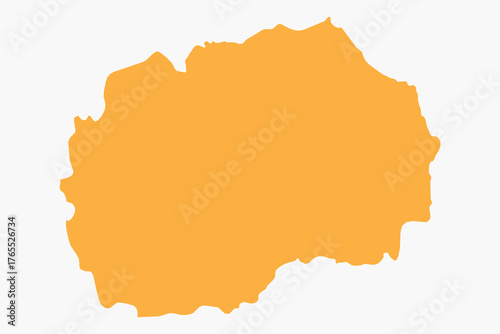 Vector graphic artwork suitable for print and web containing flat detailed map of NORTH MACEDONIA