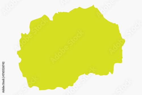Vector graphic artwork suitable for print and web containing flat detailed map of NORTH MACEDONIA