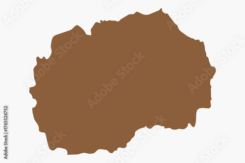 Vector graphic artwork suitable for print and web containing flat detailed map of NORTH MACEDONIA