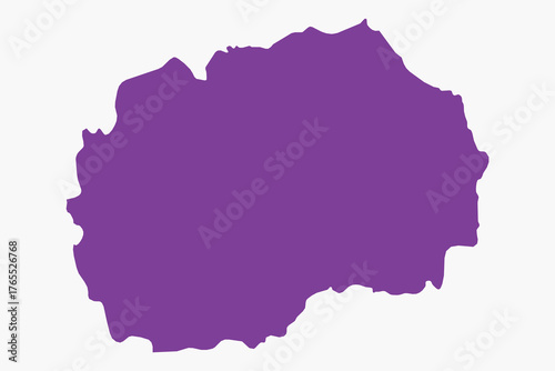 Vector graphic artwork suitable for print and web containing flat detailed map of NORTH MACEDONIA