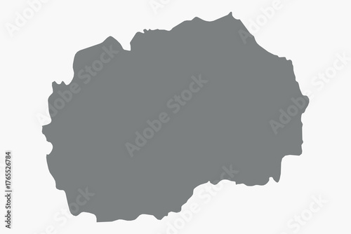 Vector graphic artwork suitable for print and web containing flat detailed map of NORTH MACEDONIA