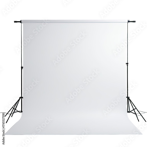 White seamless backdrop on a support system, ideal for studio photography