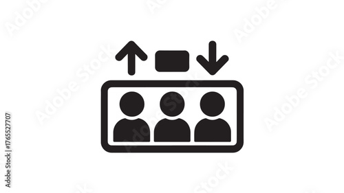 Elevator icon with people simple flat vector design perfect for web and mobile apps isolated on white background