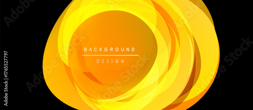 Abstract golden layers create dynamic oval shape. Warm hues suggest energy, depth, modern design elements. Perfect backdrop.