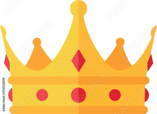 Golden royal crown with red jewels royalty symbol symbolism power luxury regal emblem