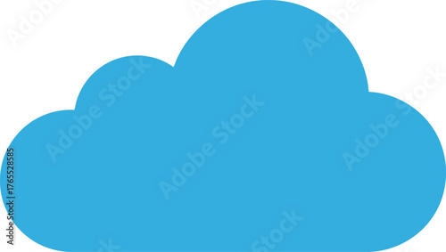 Simple blue cloud icon design for digital and web applications