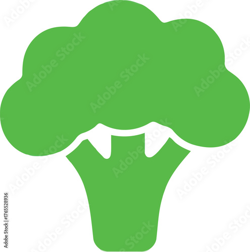 Simple green broccoli icon design represents healthy food and nutrition concepts