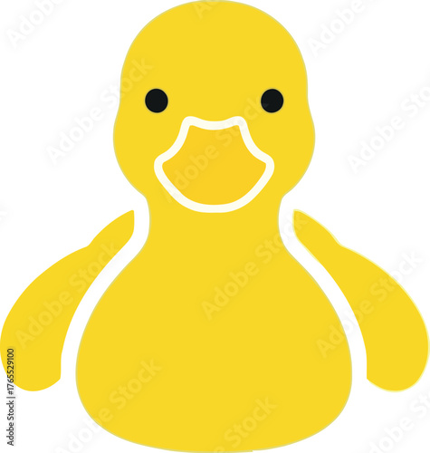Adorable yellow cartoon duckling design cute simple animal graphic for general use