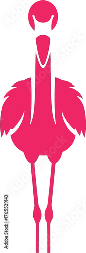 Pink ostrich silhouette design abstract bird animal graphic