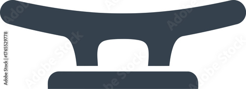 Simple nautical cleat graphic maritime boat docking equipment marine industry icon