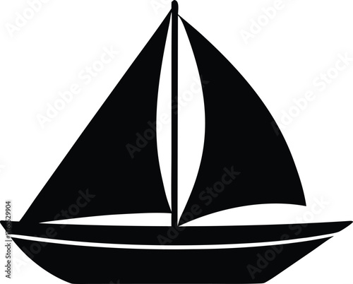 Simple sailboat icon isolated graphic