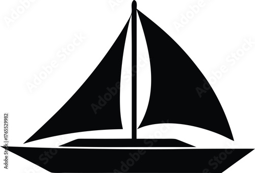 Marine travel sailboat symbol vector