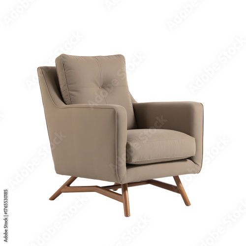 Modern Brown Armchair Design with transparent background 
