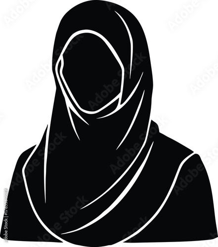 Muslim female avatar vector icon