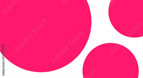 Circle Pink White Background. Geometric Abstract Simple Template. Vector Illustration Design