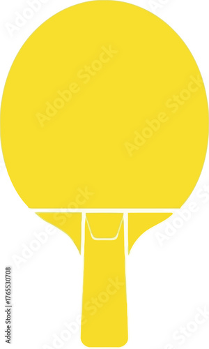 Bright yellow ping pong paddle design for sports and recreation enthusiasts