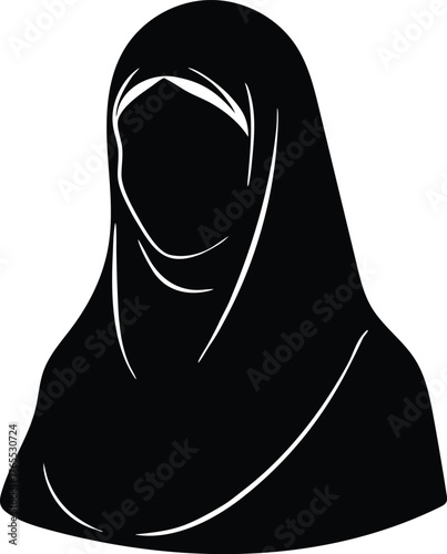Muslim woman in hijab vector icon