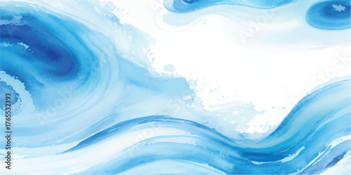 Abstract watercolor background with blue swirls creating a fluid and dynamic design perfect for backgrounds and textures