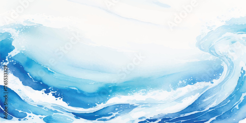 Abstract watercolor ocean wave illustration artistic blue sea background perfect for summer designs and creative projects