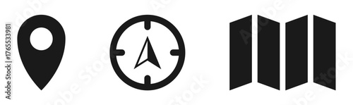 mapping and compass icon