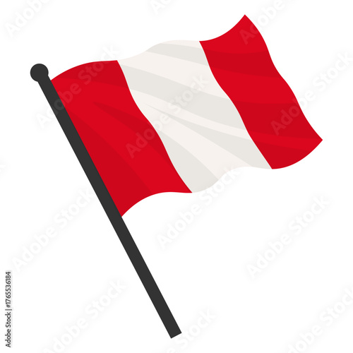 Peru flag, official colors and proportion correctly. National Peru flag