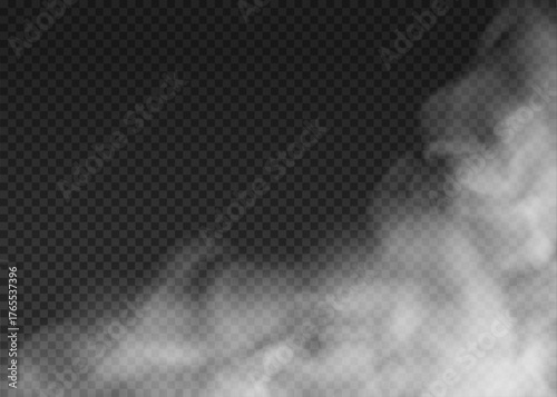 White vapor floats smoothly over a clear background, creating natural smoke and fog textures. Perfect for overlays, posters, and digital art. Enhances atmosphere and depth.