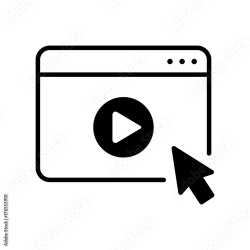 Play Button on Web Browser Window