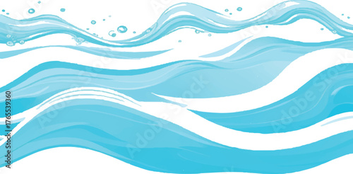 Abstract blue water waves illustration vector design element for backgrounds banners and creative projects