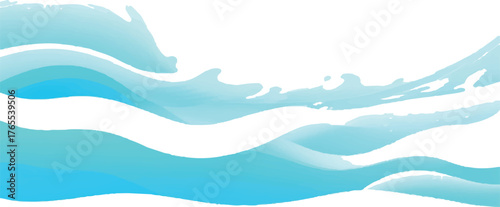 Abstract blue wave illustration flowing water design element perfect for backgrounds and modern designs