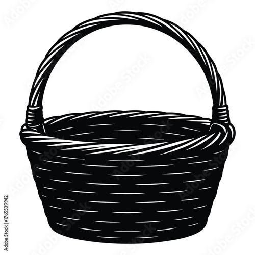 empty basket isolated on white
