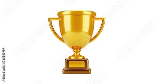 Golden winner trophy achievement award success symbol gold cup reward