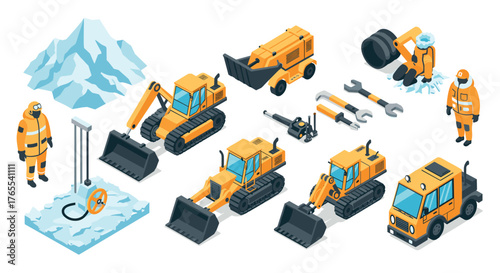 Isometric arctic exploration equipment and vehicles for extreme conditions
