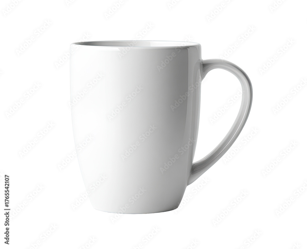 Obraz premium Plain white ceramic mug with handle