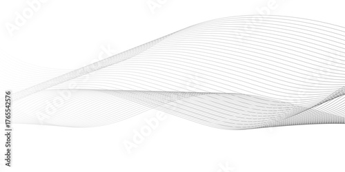 Abstract technology lines on white background. Undulate Grey Wave Swirl, frequency sound wave, twisted curve lines with blend effect, wave with lines created using blend tool.	