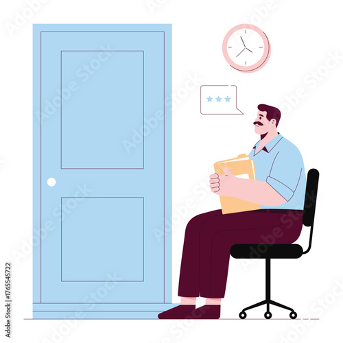 Employee anxiously waiting for boss feedback on project – Illustration 
