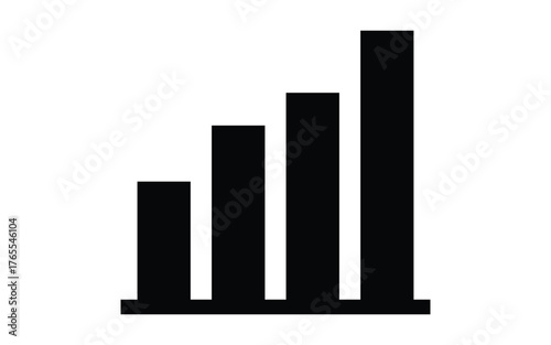 Ascending Bar Graph Illustrating Growth or Progress in Bold Black