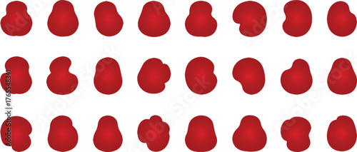 Blob shape organic, vector illustration set. Collection from abstract forms for design and paint. Liquid silhouette drop in modern style. Basic stains isolated elements on white background